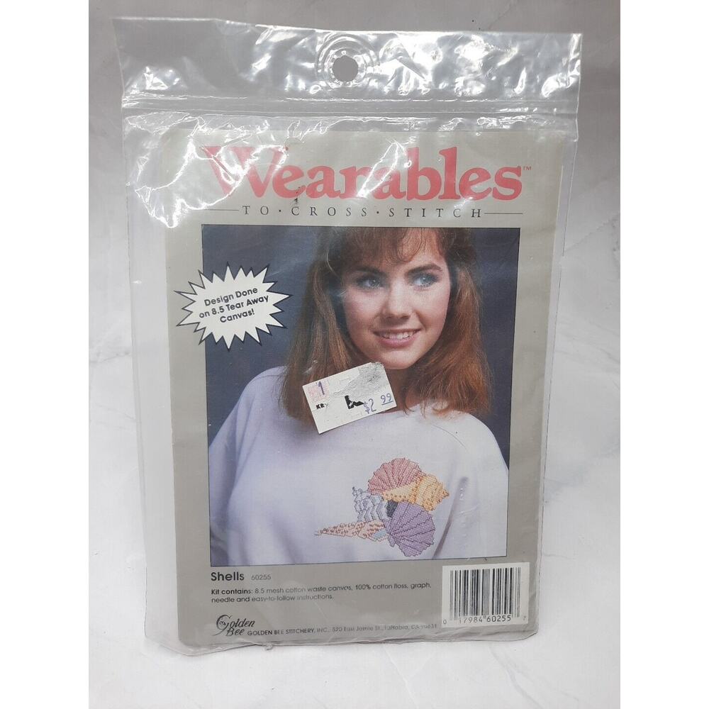 Golden Bee Wearables Tear Away Canvas Cross Stitch Kit Shells 60255